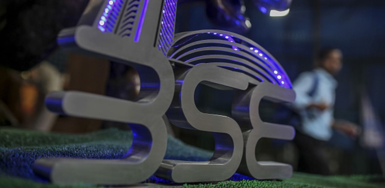 The BSE logo outside its headquarters in Mumbai. Credit: Getty Images