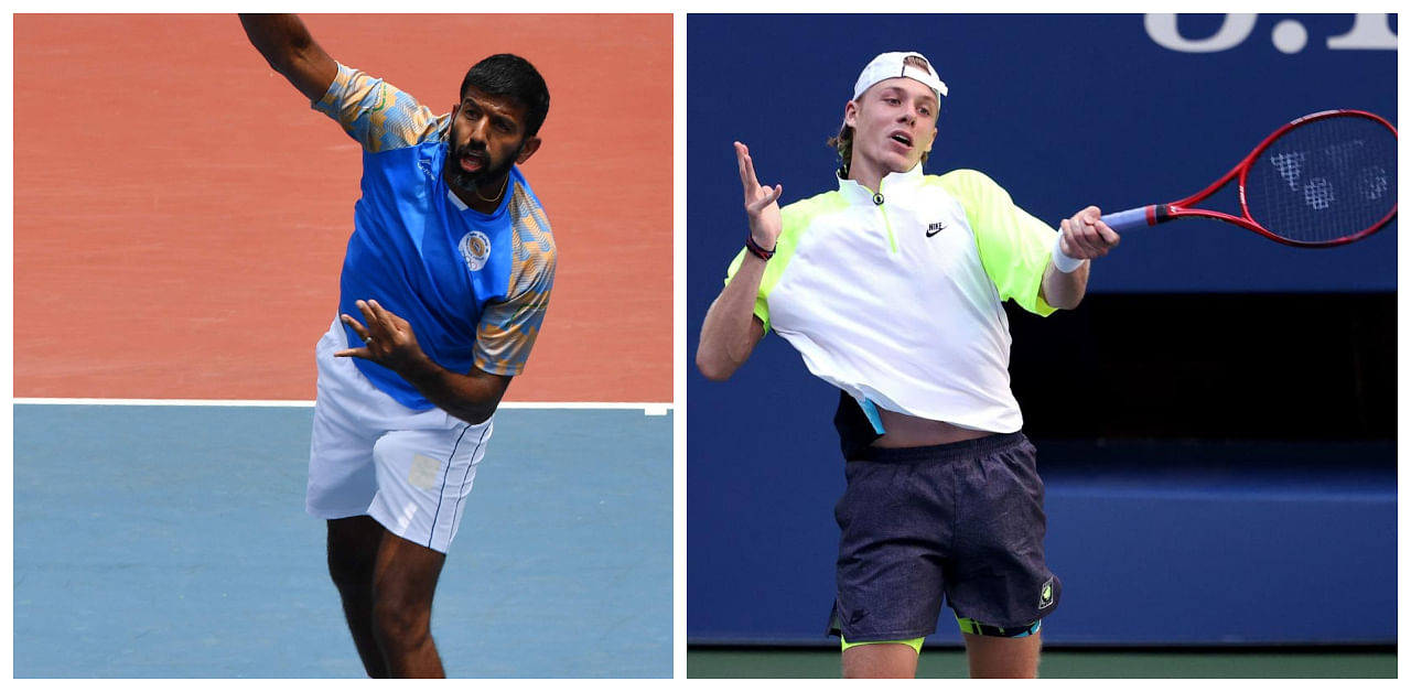 Bopanna and Shapovalov lost their serve once in each set. Credit: PTI/AFP