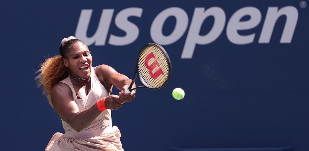 Serena Williams of the United States returns the ball during her Women's Singles fourth round match against Maria Sakkari of Greece. Credits: AFP