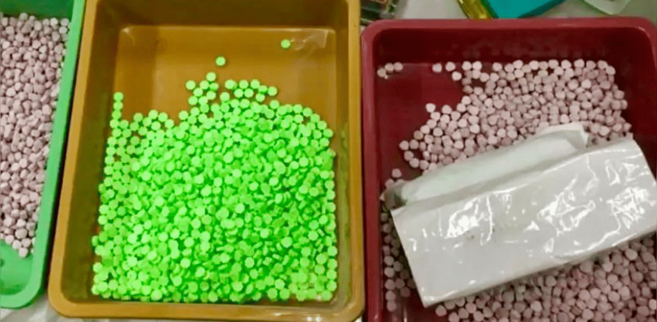1,980 grams of MDMA or ecstasy pills seized on Tuesday. Credit: Twitter Photo (@blrcustoms) 