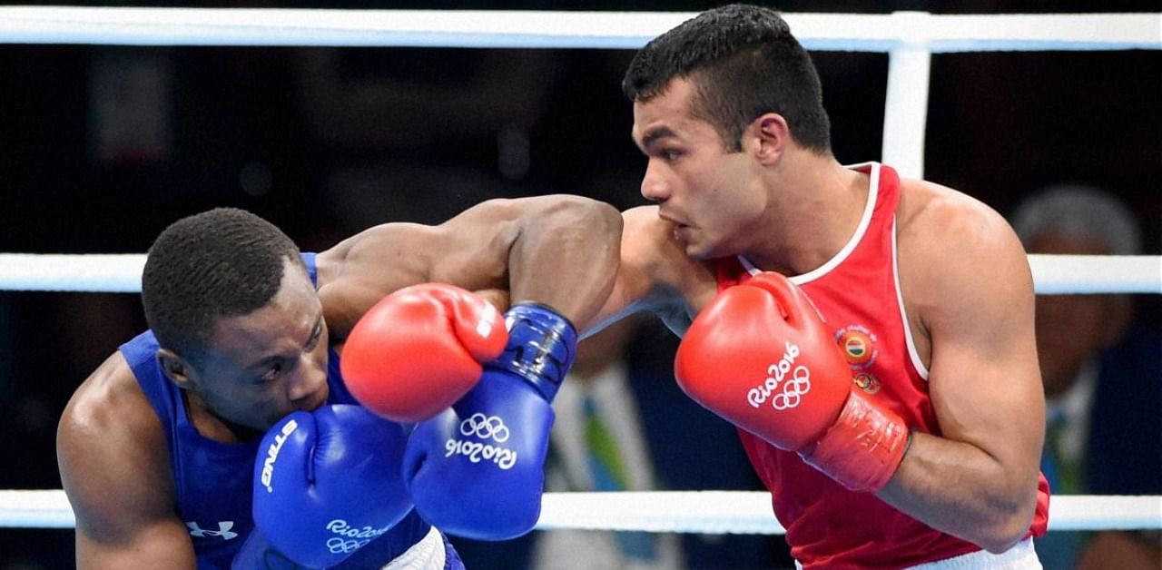 Olympic-bound boxer Vikas Krishan. Credit: PTI Photo