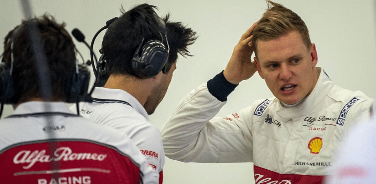 Mick, a member of the Ferrari driver academy, is competing in Formula Two and won the feature race at Monza last weekend. Credit: AFP Photo