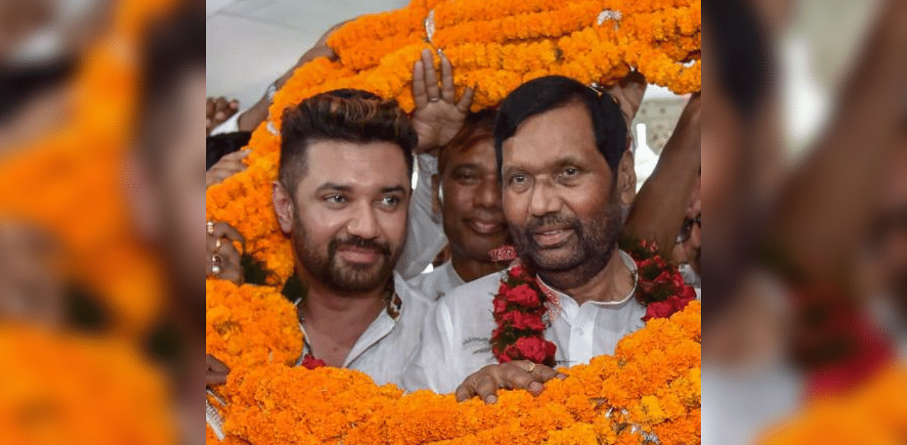 In a series of tweets, Paswan on Friday made it clear that he would stand by Chirag's decision on the alliance and seat-sharing for the Bihar assembly polls. Credit: PTI Photo