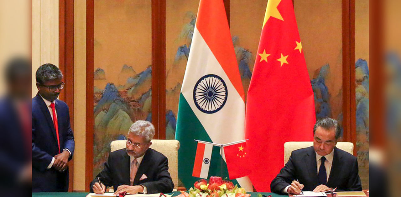 Union External Affairs Minister S Jaishankar and Chinese Foreign Minister Wang Yi. Credit: PTI File Photo