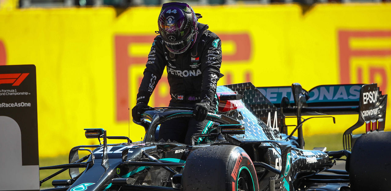 Lewis Hamilton in his Mercedes AMG Petronas car. Credit: AFP Photo