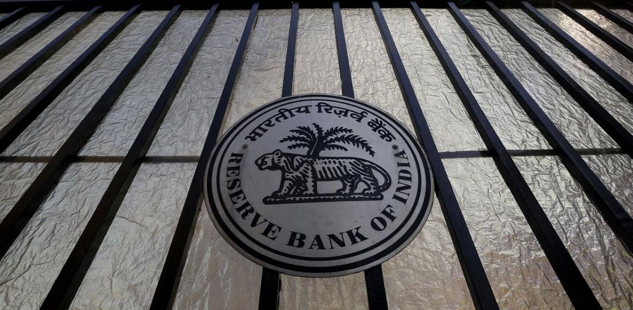 The Reserve Bank of India (RBI) seal is pictured on a gate outside the RBI headquarters in Mumbai, India. Credit: Reuters