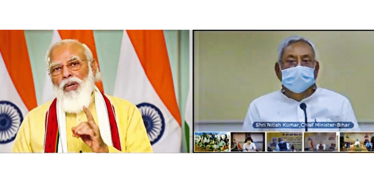 Prime Minister Narendra Modi and Bihar Chief Minister Nitish Kumar. Credit: PTI