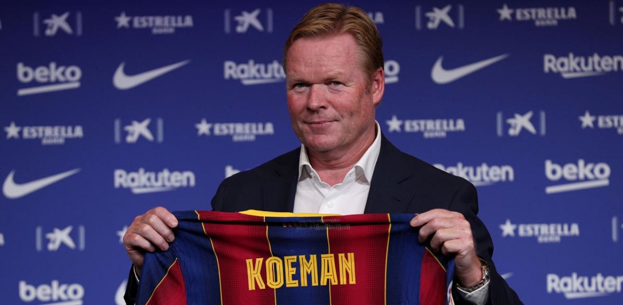 Barcelona unveil new coach Ronald Koeman. Credit: Reuters