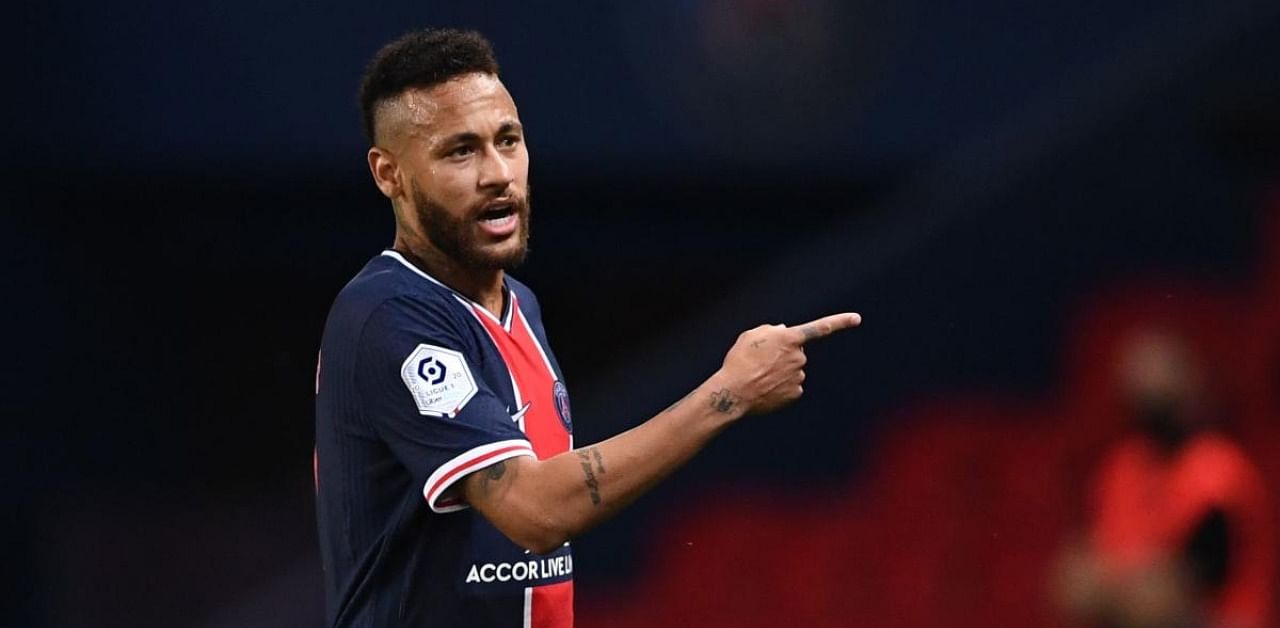 Paris Saint-Germain's Brazilian forward Neymar walks off the pitch after a red card during the French L1 football match between Paris Saint-Germain (PSG) and Marseille (OM). Credit: AFP
