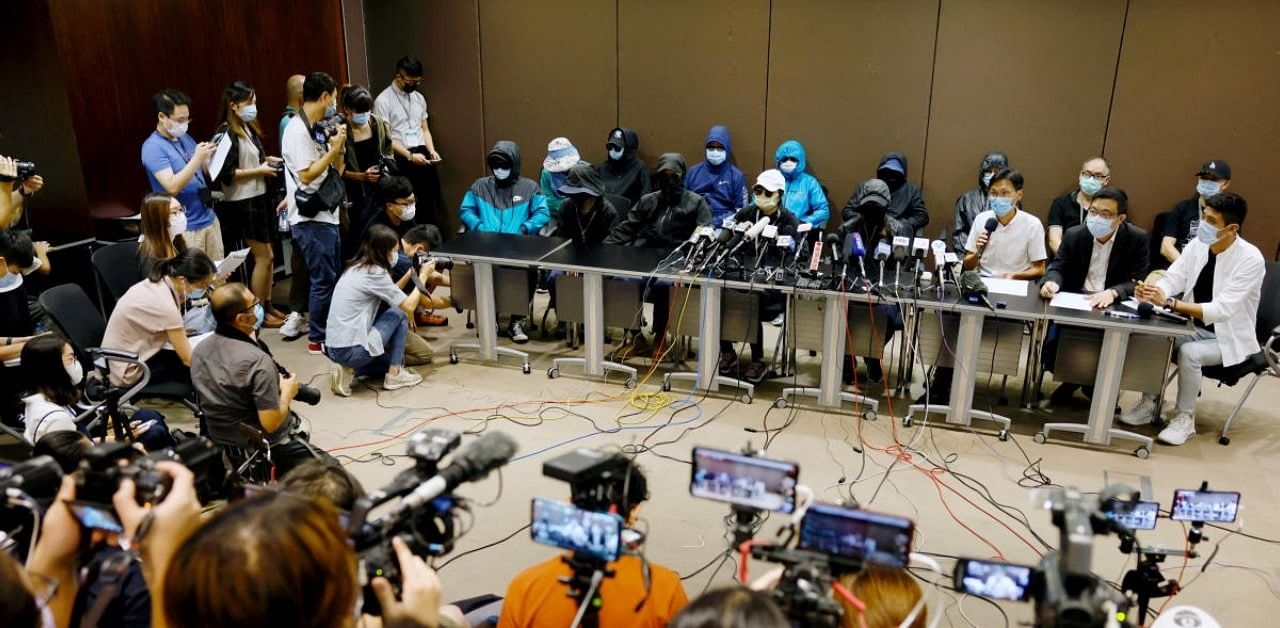 Family members of twelve Hong Kong activists, detained as they reportedly sailed to Taiwan for political asylum, hold a news conference to seek help in Hong Kong, China. Credit: Reuters