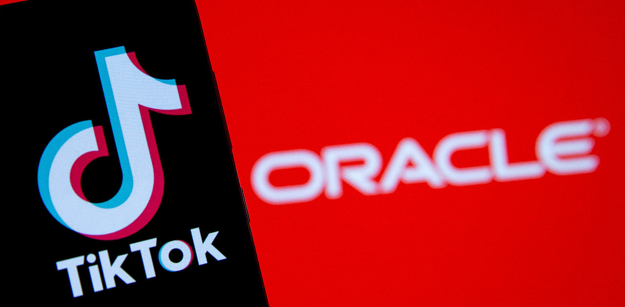 TikTok logo and Oracle logo. Credit: Reuters Photo