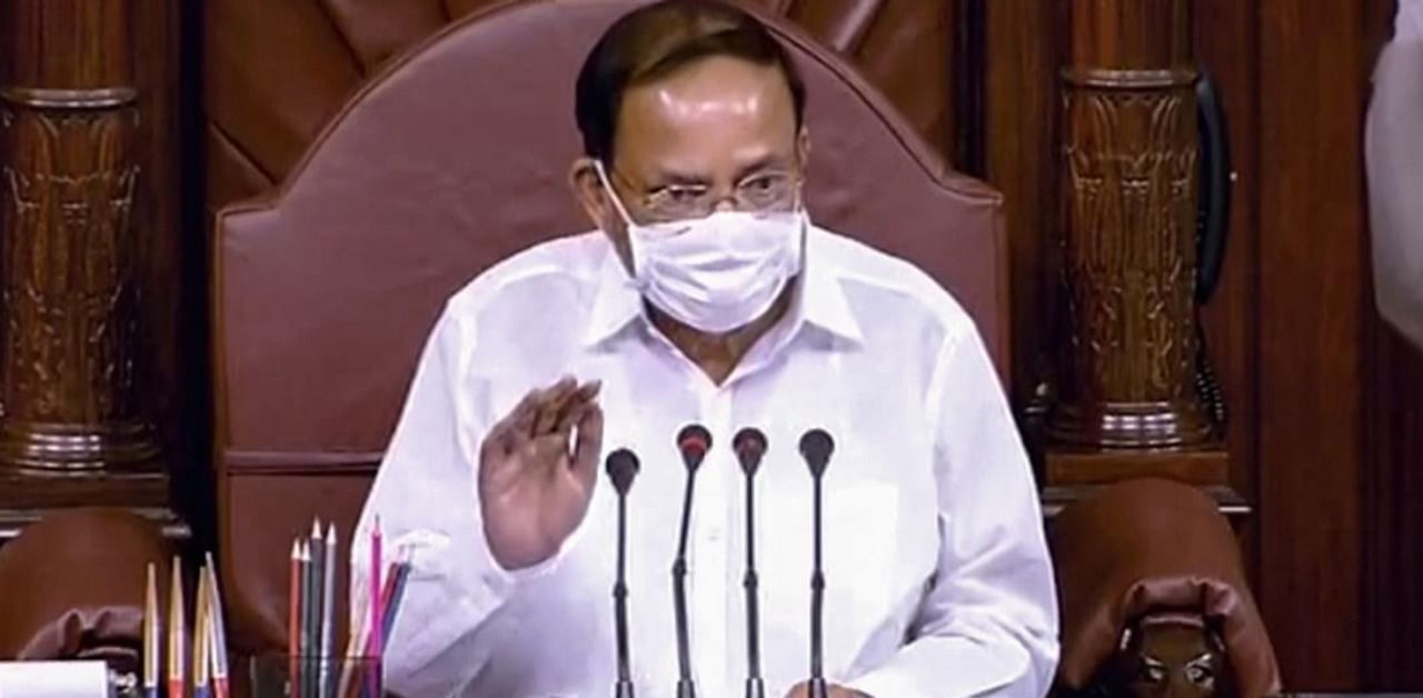 Rajya Sabha Chairman M Venkaiah Naidu agreed to the demand, saying it was an "important" issue and that he suggested using "safe distance" instead of social distancing. Credit: PTI