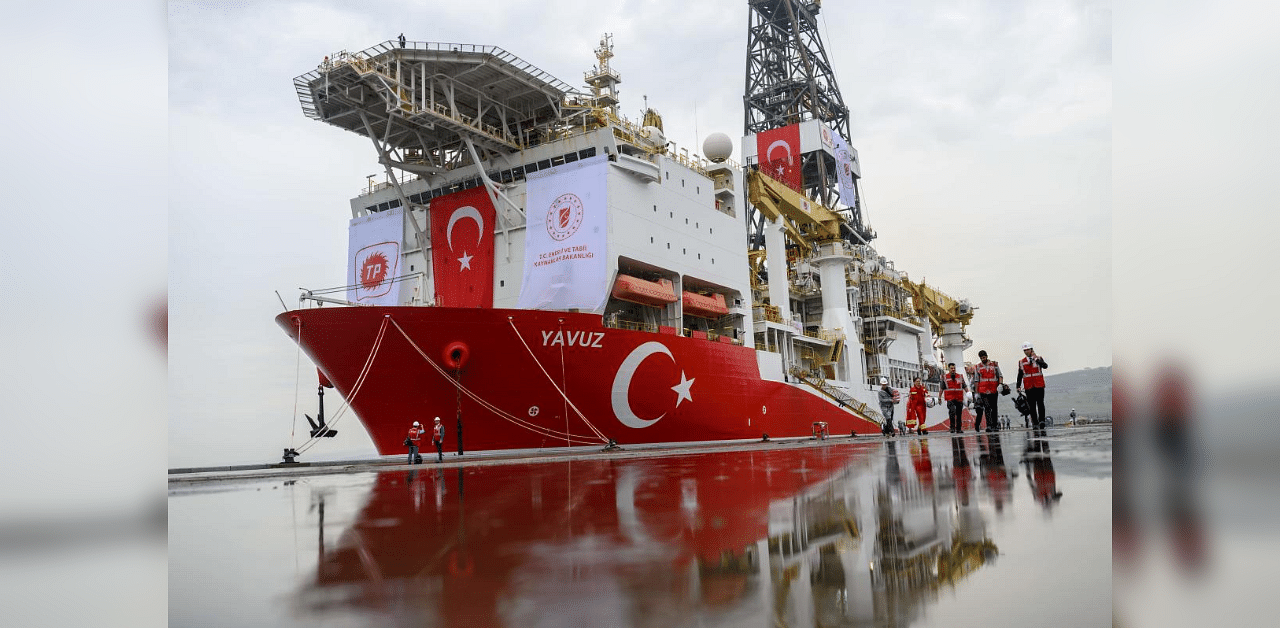 Drilling ship 'Yavuz' scheduled to search for oil and gas off Cyprus. Credit: AFP