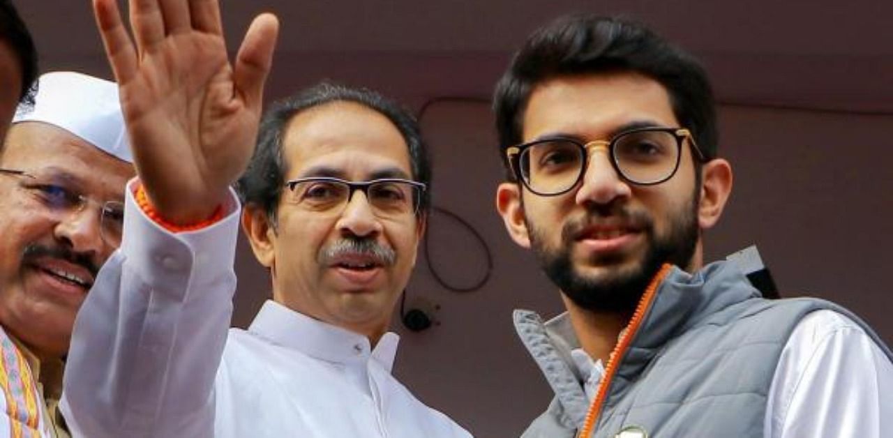 Maharashtra Chief Minister Uddhav Thackeray and Shiv Sena leader Aditya Thackeray. Credit: PTI Photo