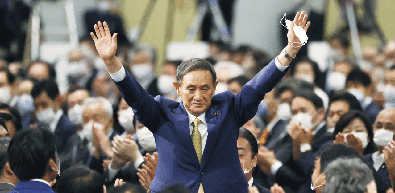 Suga, who on Monday was elected leader of the ruling Liberal Democratic Party, is viewed as a continuity candidate, saying his run was inspired by the desire to continue Abe's policies. Credit: Reuters Photo