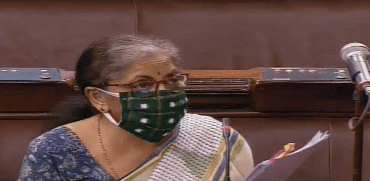 Replying to the debate on the bill, Finance Minister Nirmala Sitharaman said this legislation is for depositors' safety and not for undermining powers of the Registrar of Cooperative Societies. Credit: LSTV Screengrab