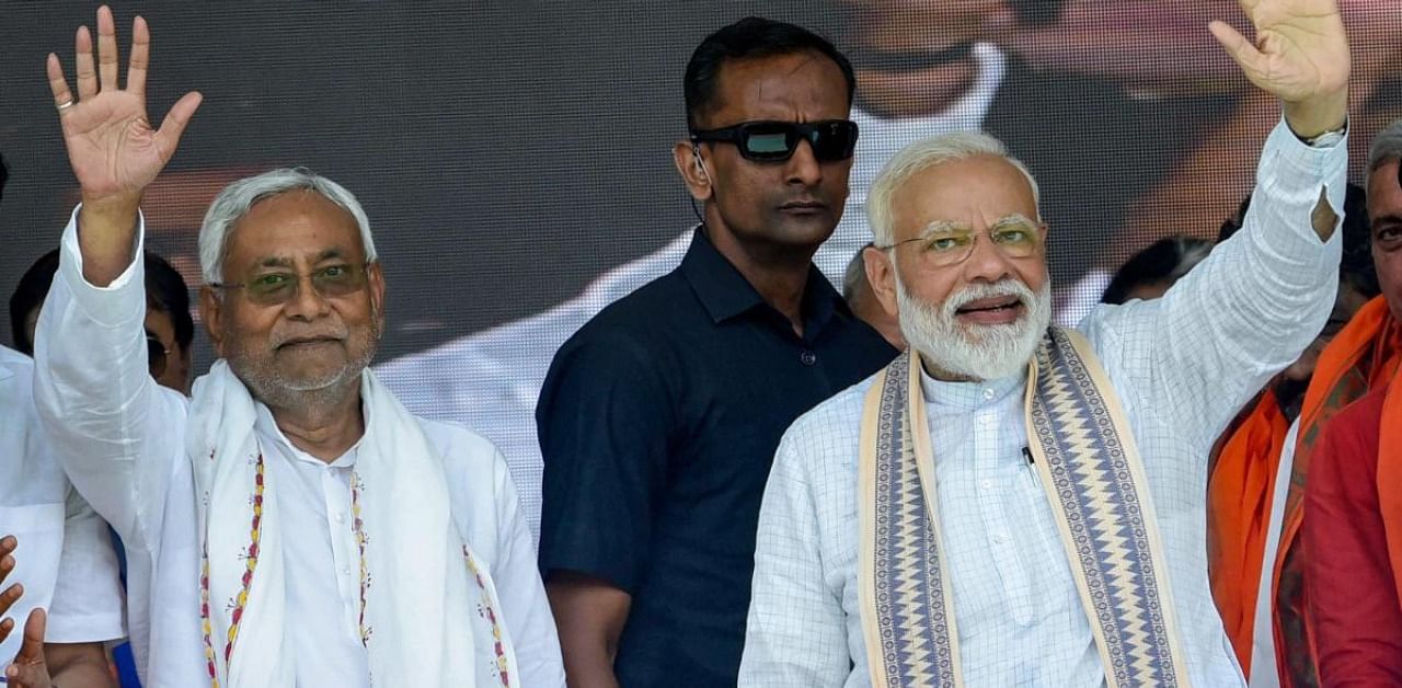 Prime Minister Narendra Modi and Bihar Chief Minister Nitish Kumar. Credit: PTI