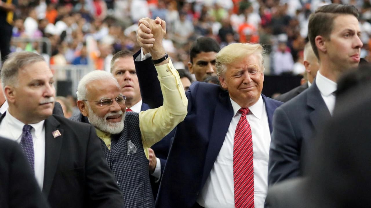 US President Donald Trump participates in the "Howdy Modi" event with India's Prime Minister Narendra Modi in Houston, Texas. Credit: Reuters/file photo