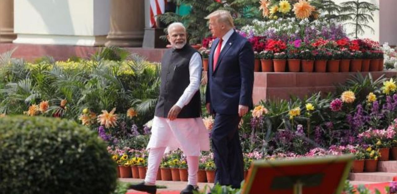U.S. President Donald Trump and India's Prime Minister Narendra Modi in New Delhi. Credit: Reuters Photo