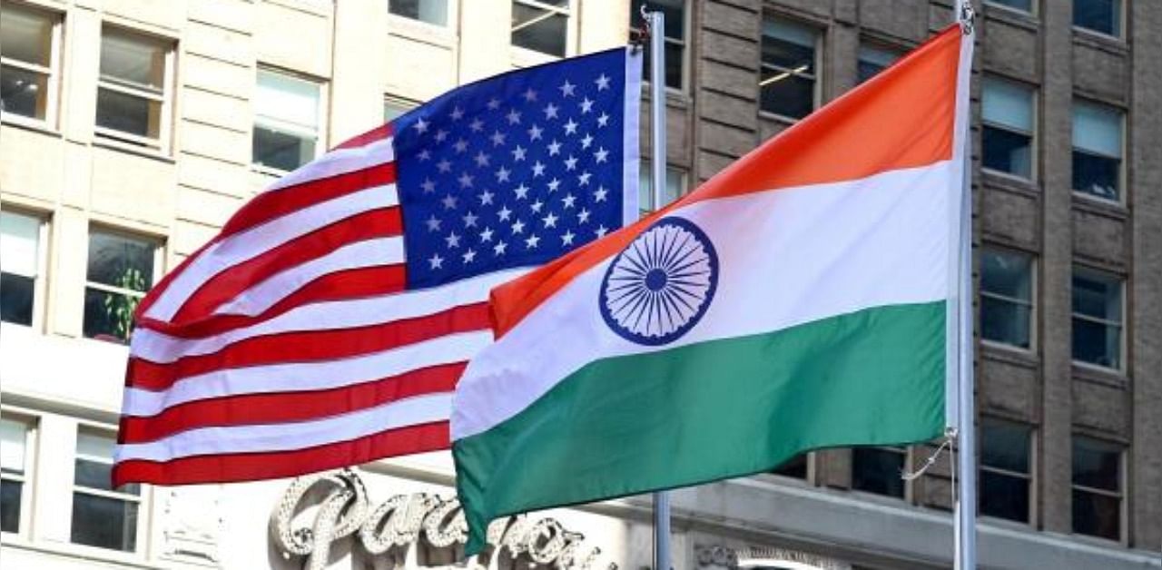 The flags of United States of America and India. Credit: AFP Photo