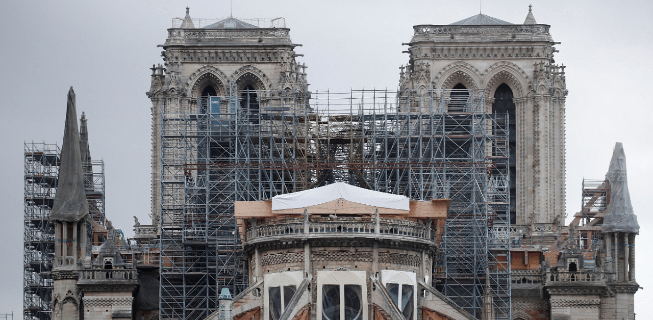 General view shows the Notre Dame Cathedral, as works continue to stabilise the cathedral's structure. Credit: Reuters Photo