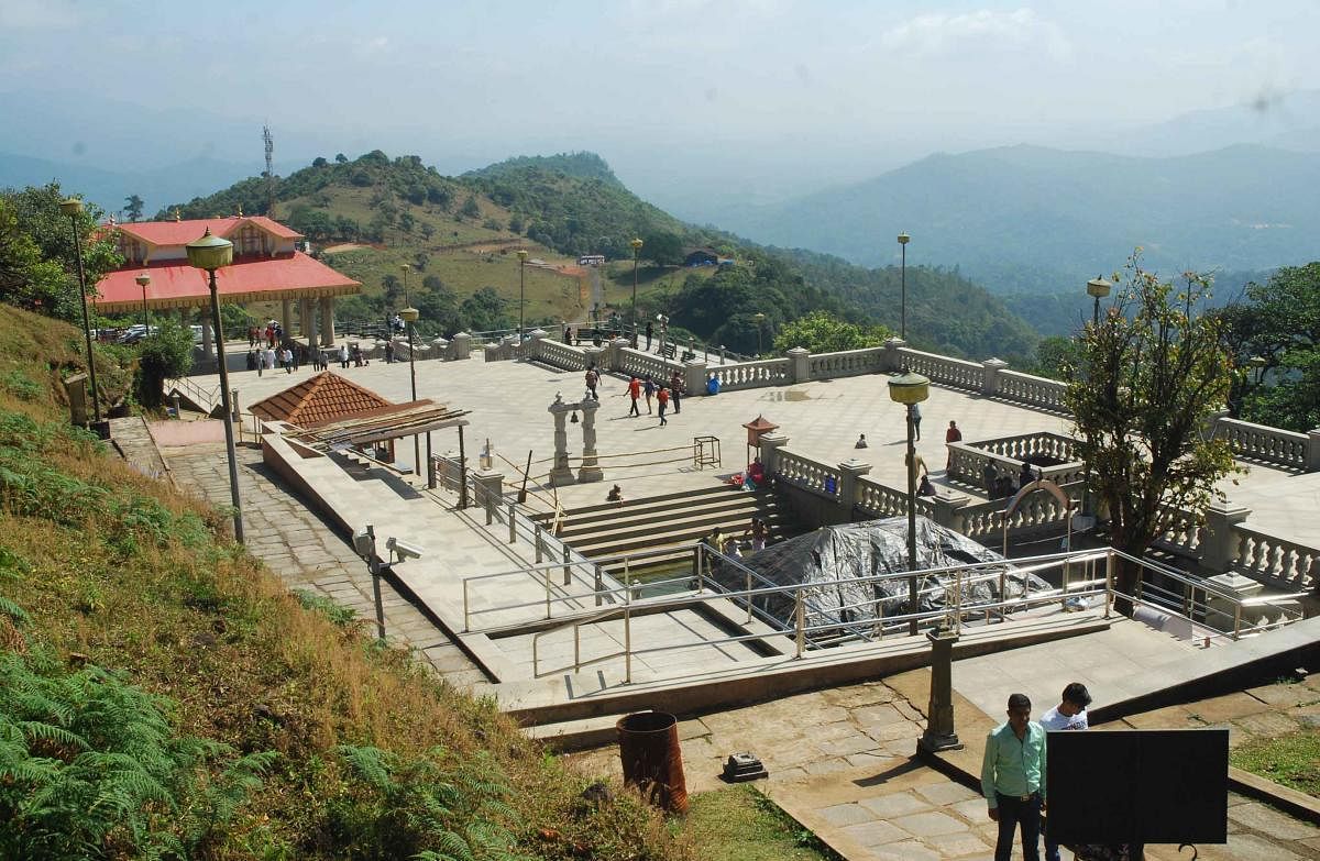 A view of Talacauvery Kshetra in Madikeri.