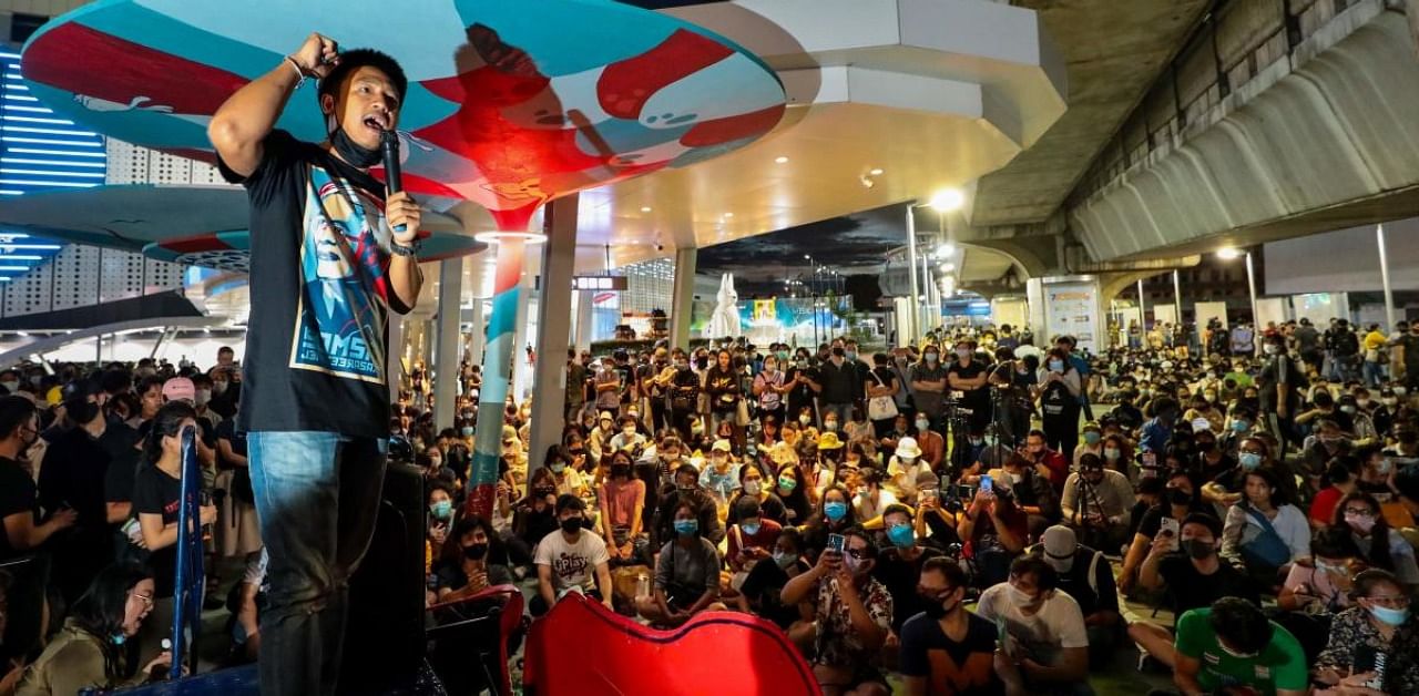 A youth-led pro-democracy movement is set to make a massive stand in Bangkok on September 19 with an expected turnout of tens of thousands calling for PM Prayut Chan-O-Cha to step down and demanding reforms to the monarchy. Credit: AFP