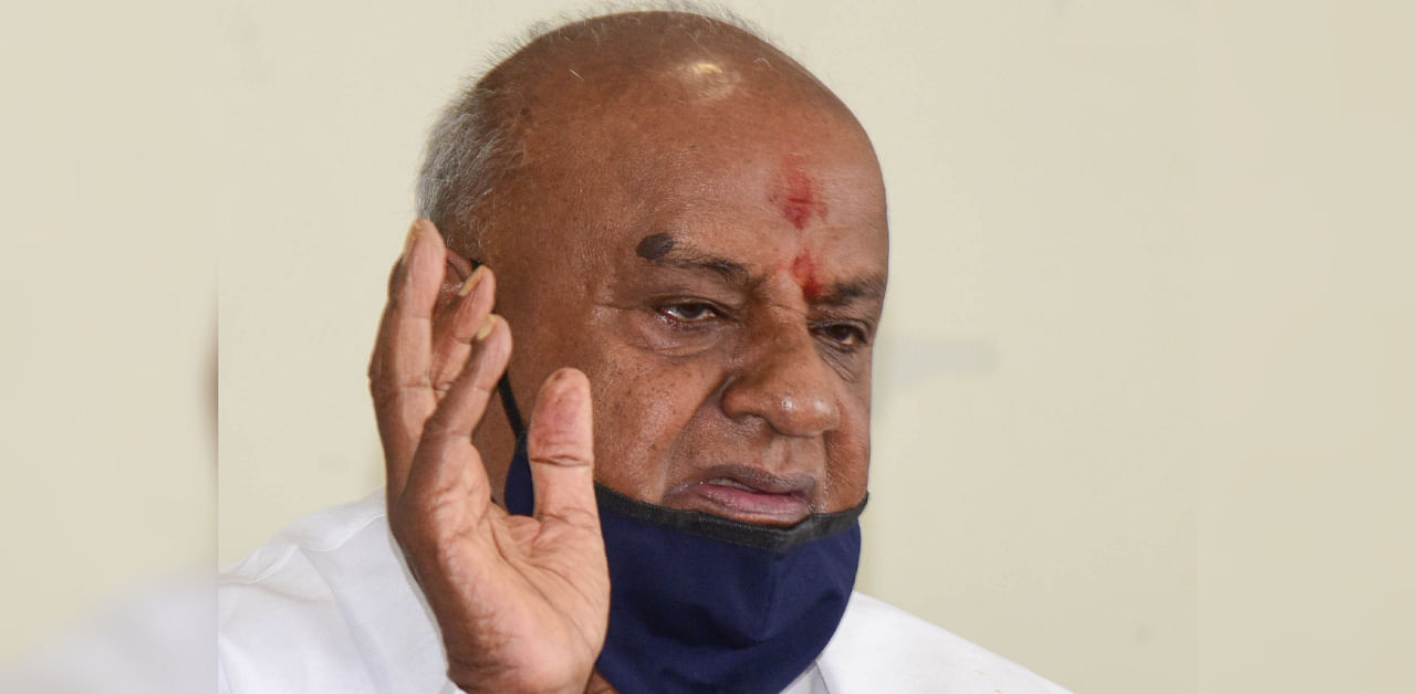 Former Prime Minister and JD(S) Supremo H D Deve Gowda. Credit: DH Photo/B H Shivakumar