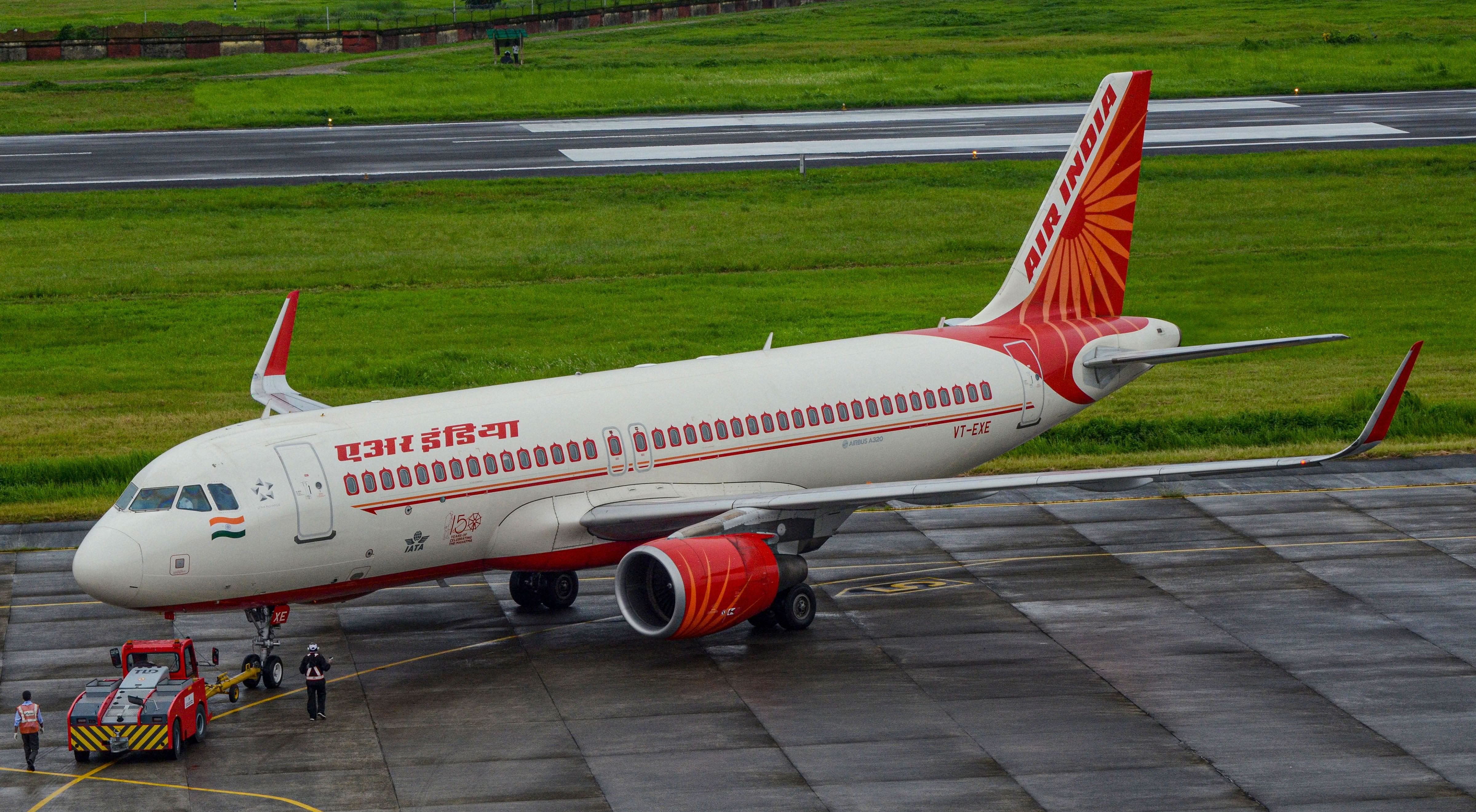An Air India special flight before taking off for Chennai from Mohanbari Airport. Credits: PTI Photo