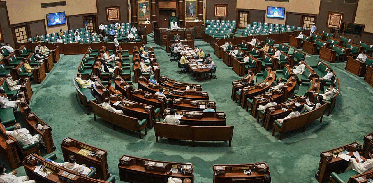 While 78 MLAs were present in the House during the one-day session, 23 attended it virtually. Credit: PTI Photo