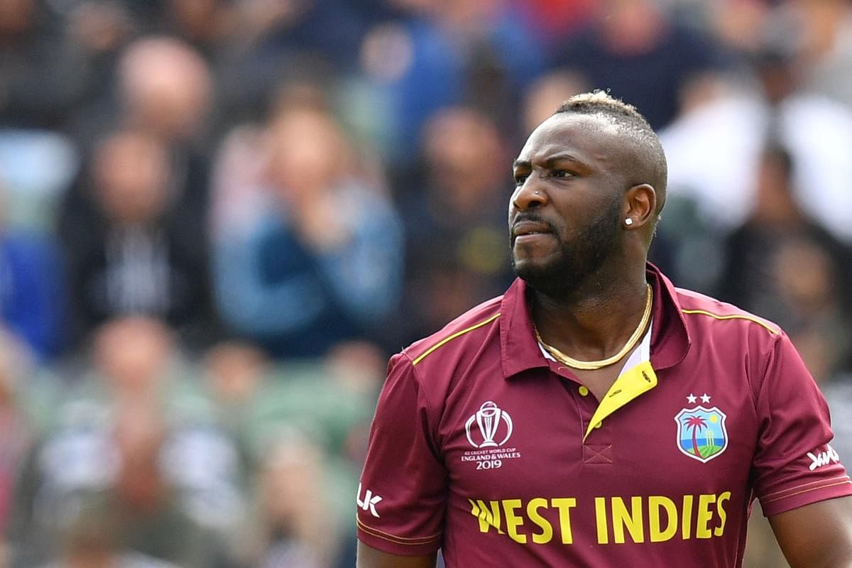 West Indies' Andre Russell. Credit: AFP
