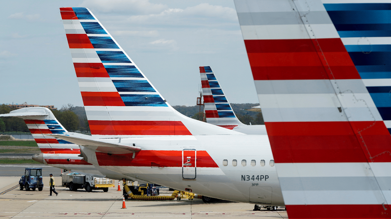 American Airlines planes are parked at the gate during the coronavirus disease. Credits: Reuters Photo