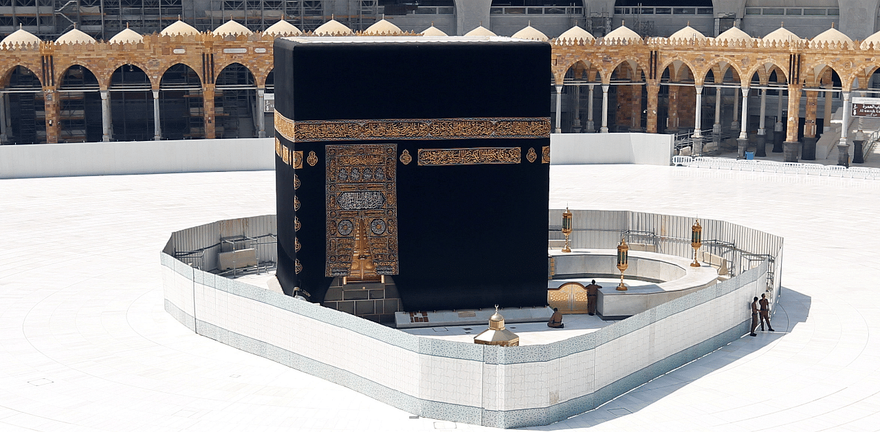 General view of Kaaba at the Grand Mosque which is almost empty of worshippers, after Saudi authority suspended umrah (Islamic pilgrimage to Mecca) amid the fear of coronavirus. Credit: Reuters Photo