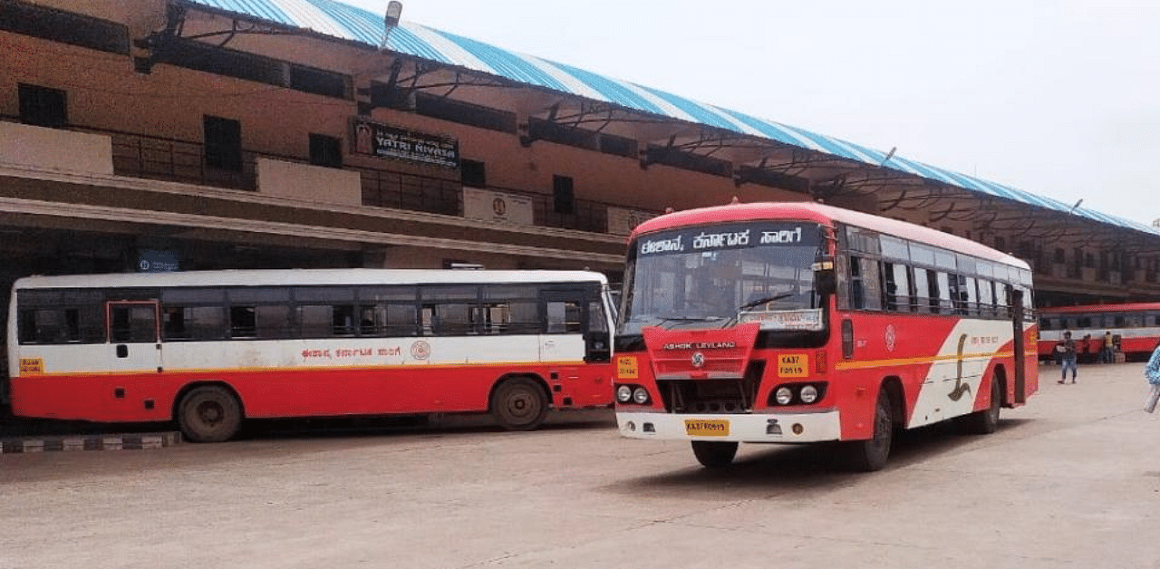 KSRTC buses. Credit: DH Photo