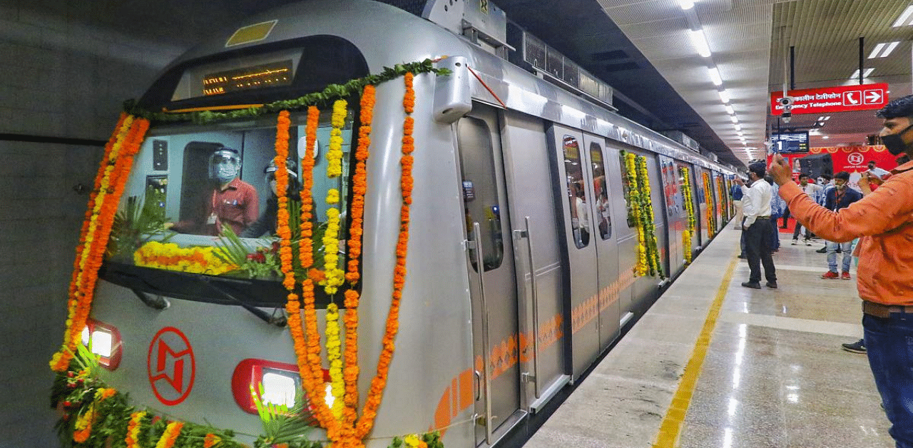Chief Minister Gehlot digitally inaugurated the extended underground stretch of the existing Mansarovar- Chandpole metro line, taking the services to Chandpole in Jaipur’s old city areas. Credit: PTI Photo