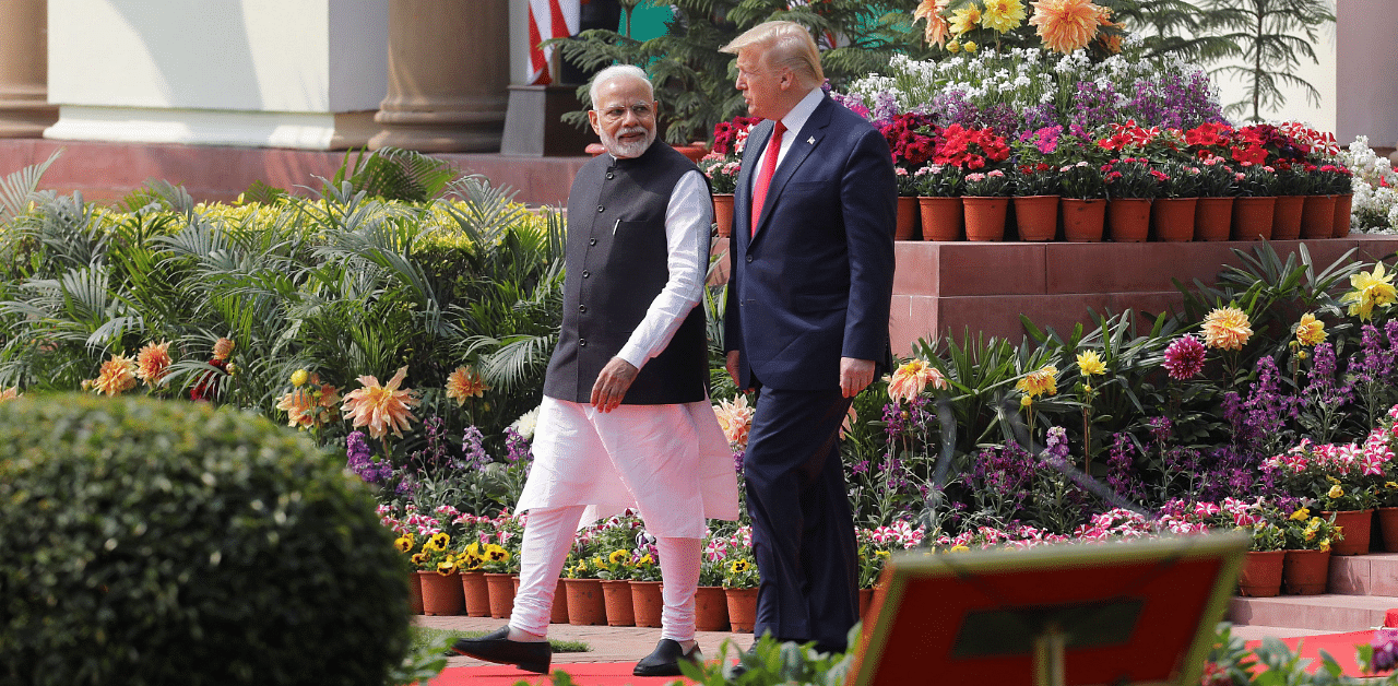 US President Donald Trump and India's Prime Minister Narendra Modi. Credit: Reuters Photo
