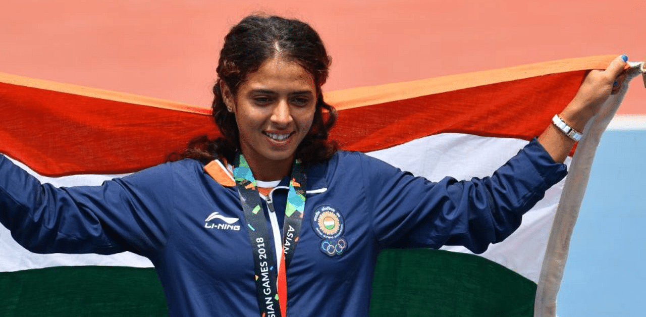 Bronze medallist India's Ankita Ravinderkrishan Raina. Credit: AFP