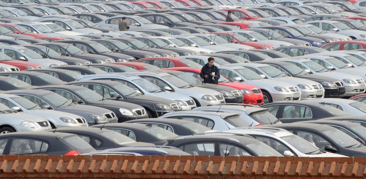  A view shows a parking lot of Chinese carmaker Brilliance Automotive in Shenyang, Liaoning province. Credit: Reuters