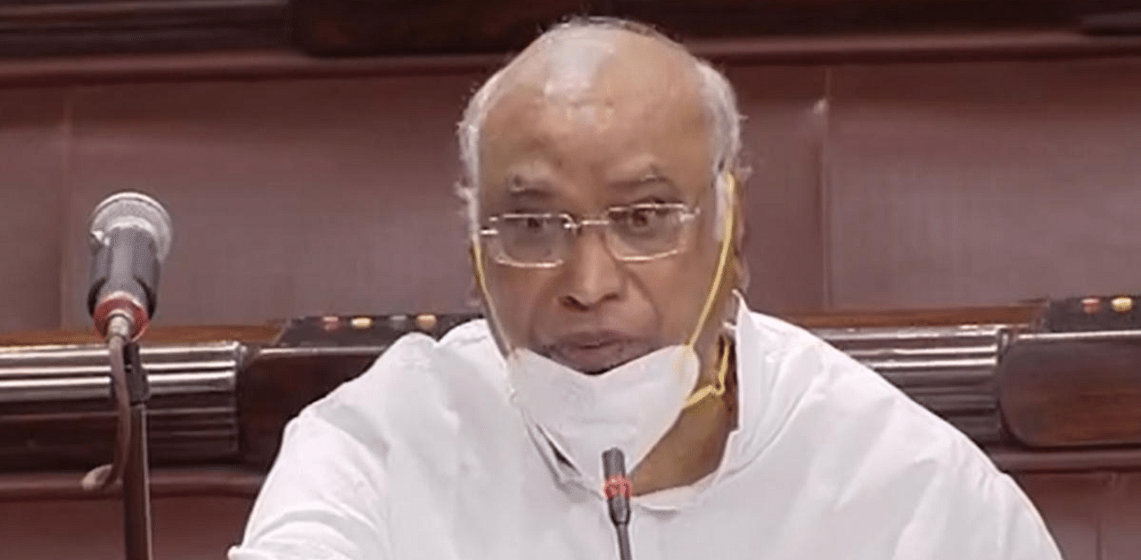 Congress leader and former minister of labour and employment Mallikarjun Kharge said the government's claim that the laws will increase ease of doing business is false. Credit: PTI Photo