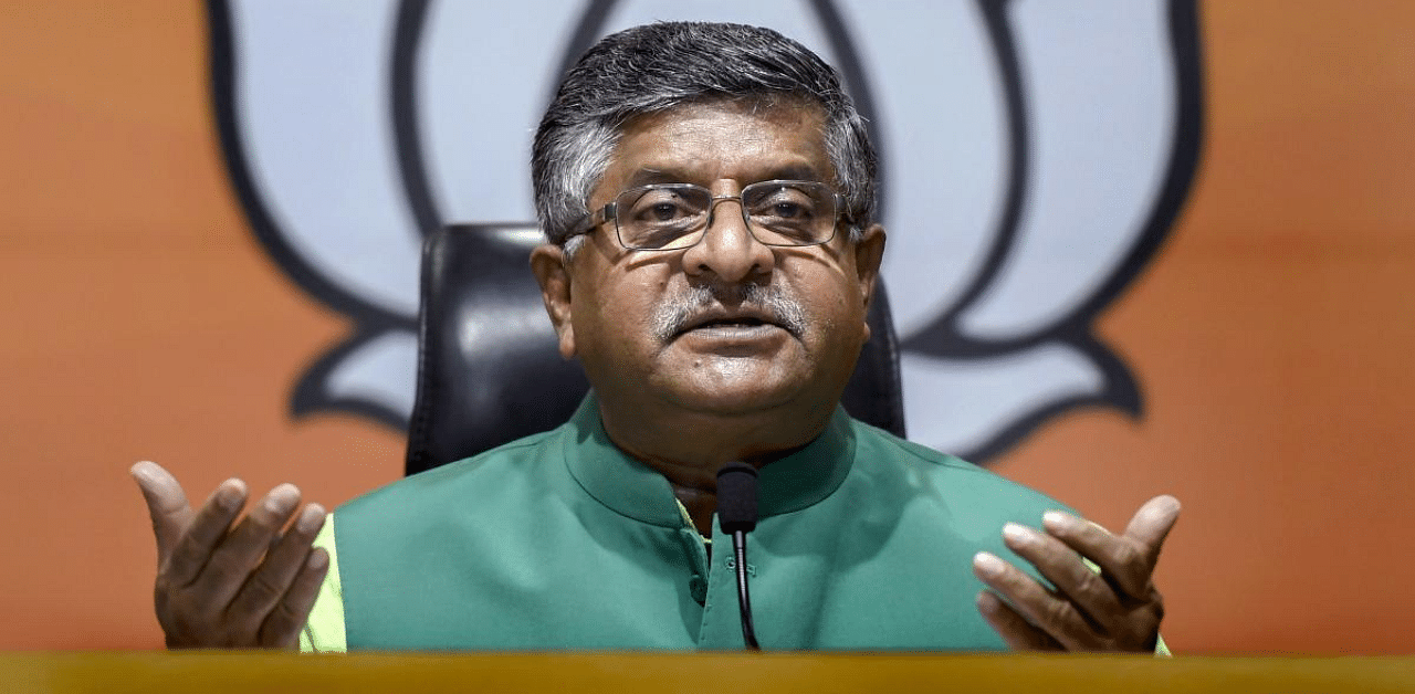 Senior BJP leader Ravi Shankar Prasad. Credit: PTI Photo