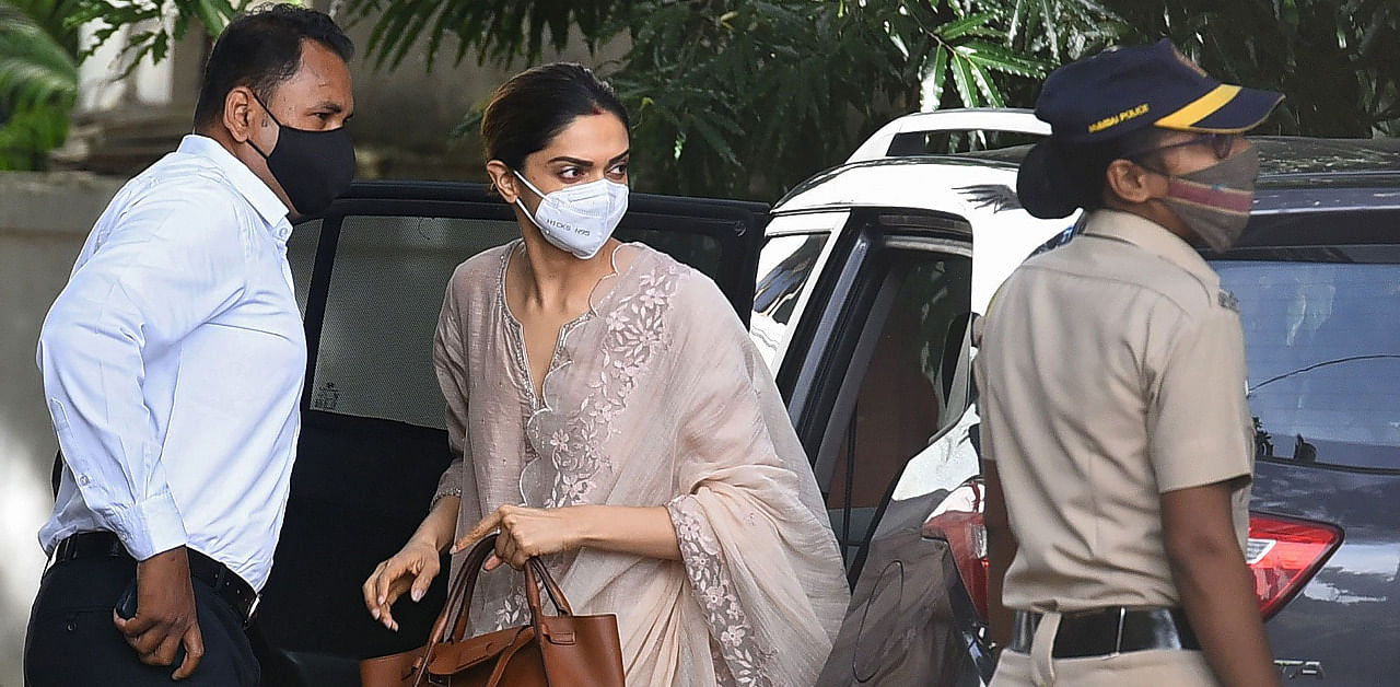 Bollywood actor Deepika Padukone at NCB office in Mumbai. Credit: AFP Photo