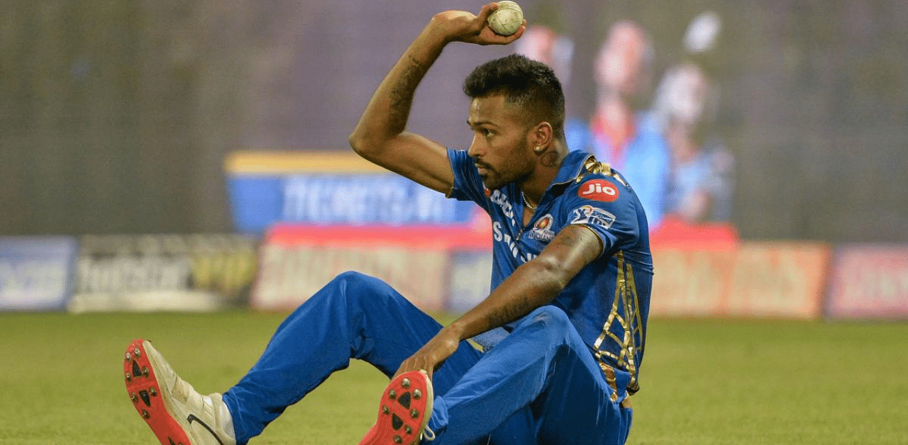 The 26-year-old Hardik, who underwent a back surgery in London in November last year and returned to cricket in March, did not bowl for Mumbai Indians in the first two IPL games. Credit: AFP Photo