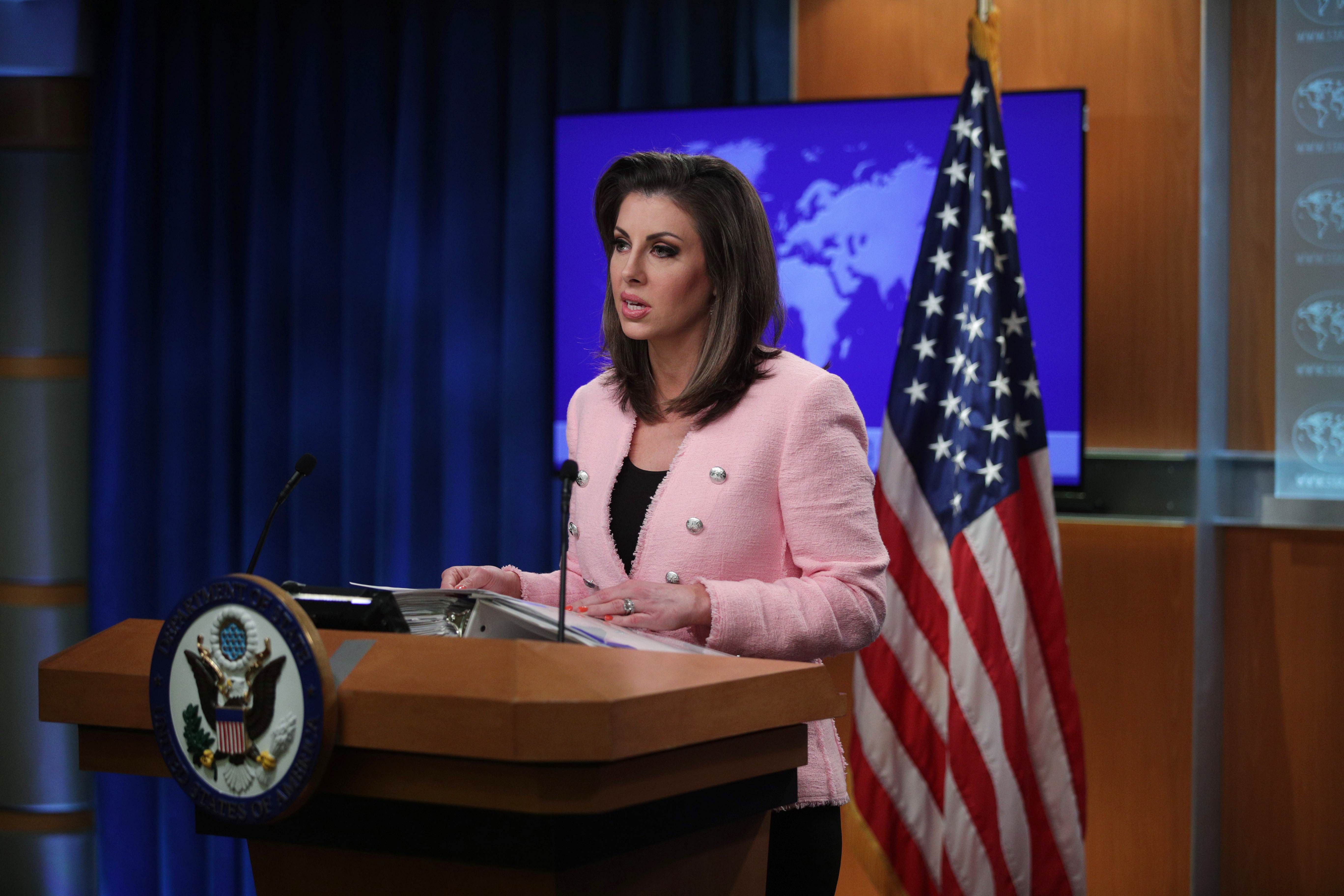 US State Department spokesperson Morgan Ortagus. Credits: AFP Photo