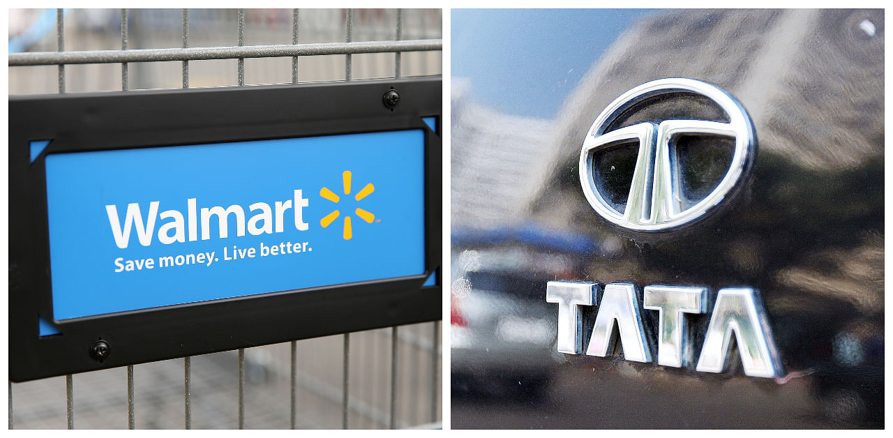 Walmart and Tata logos. Credit: AFP Photos