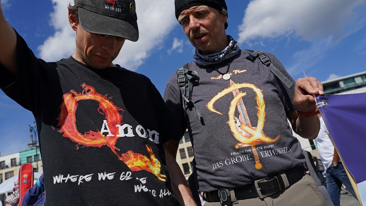 New research suggests that the biggest jolt to QAnon came from the so-called “Save the Children” movement, which it hijacked to false and exaggerated claims about a global child-trafficking conspiracies led by Democrats and Hollywood elites. Credit: Getty.