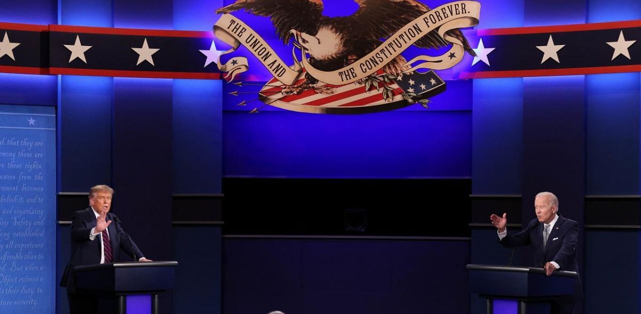 President Donald Trump and Democratic rival Joe Biden sparred Tuesday in their first of three debates, hoping to sway undecided voters planning to cast ballots by mail and in person in the final weeks leading up to the November 3 election. Credit: AFP