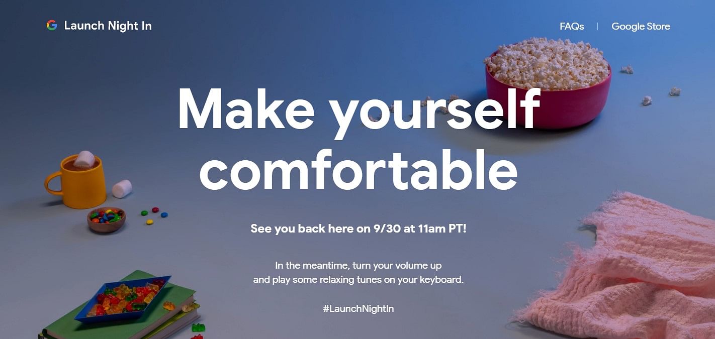 Google's 'Launch Night In' event teaser. Credit: Google website
