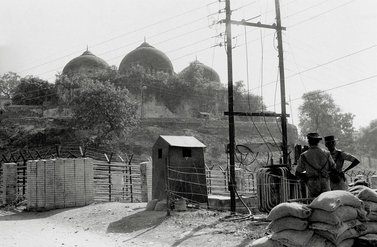 File PTI photo of Babri Masjid. 