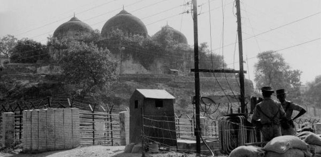 In this November 1990 file photo, a view of Babri Masjid. Credit: PTI photo