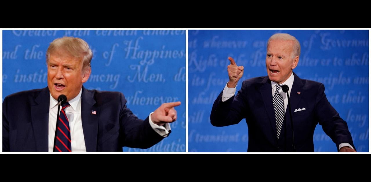 US President Donald Trump and Democratic presidential nominee Joe Biden. Credit: Reuters